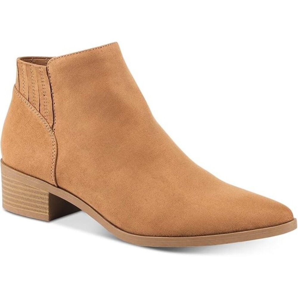 American Rag Women's Tori Fabric Pointed Toe Ankle Fashion Boots Tan Size 7M